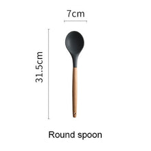 Load image into Gallery viewer, Silicone Kitchen Tools Set Cooking Tools Utensils Set Spatula Shovel Soup Spoon with Wooden Handle Special Heat-resistant Design
